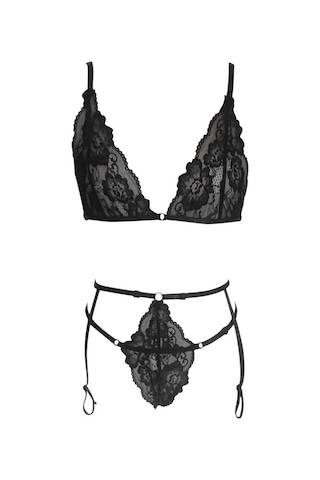 Merry See Fantezi Jartiyer Takım İç Giyim Siyah