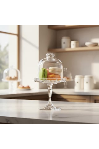 Pasabahce Patısserıe Ayaklı Servıs Tabak Kapaklı Şeffaf