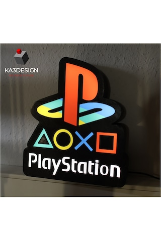 Playstation Ps Tasarımlı Led Gece Lambası Çok Renkli