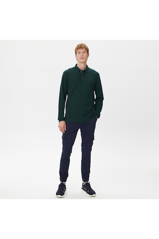 Nautica Erkek Yeşil Classic Fit Uzun Kollu Polo Düz K37351t Yeşil
