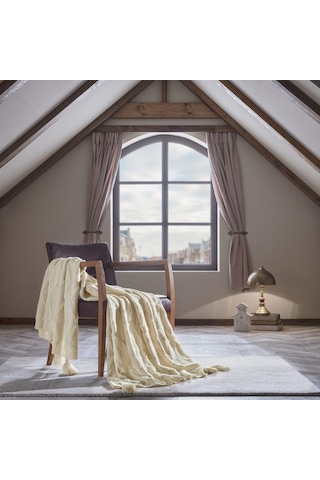 Taç Butik Brüj Akrilik Throw Ekru 000000001500223751 Ekru