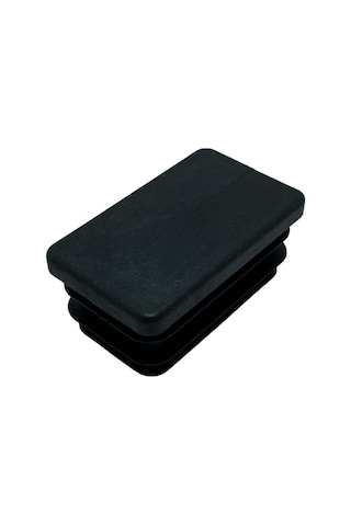 Dikdörtgen Demir Profil İç Tapa Geçme Plastik Ayak Geçme Koruma Plastiği 30mm X 20mm 8 Adet Siyah Siyah