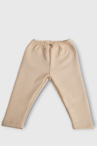 Pamuk Yumuşak Esnek Kumaş Bebek Çocuk Tayt Sütlü Kahve