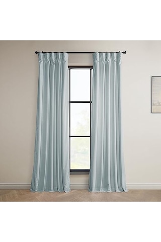 Price Drapes Peluş Perdeler Yatak Odası Ve Oturma Odası Için 50 X 96 Vpyc-198594-96 1 Panel Kova Mavisi Çok Renkli