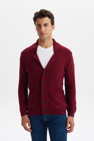 AR-MA Arma Erkek Slim Fit Örme Likralı Pike Şal Yaka Düğmeli Triko Hırka %50 Pamuk %50 Akrilik K0hto0859 Bordo