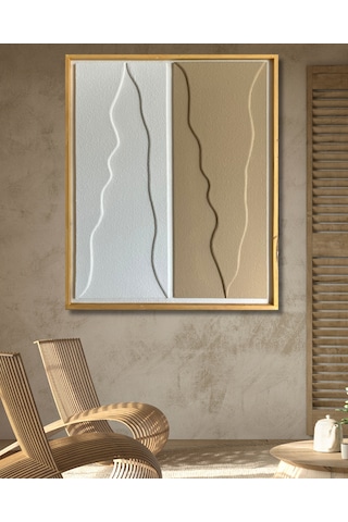 Dekoratif Minimal, 3d Kum Dokulu El Yapımı Soyut Tablo, Tabloda Yeni Boyut-5250114