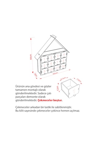 Mingitav Adventa Advent Calendar Ahşap 12 Çekmeceli Numaralı Karne Yılbaşı Doğum Günü Ödül Boş Hediye Kutusu Çocuk Odası Dekoru Pastel Pembe - Pastel Mavi - 889418564 Pastel Pembe - Pastel Mavi