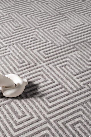 Clay Ct005a Gri Halı Modern Desenli Triko Akrilik Pamuk Tabanlı Kaymaz Salon Oturma Odası Halısı