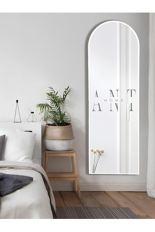 Dekoratif Ayna Oval Boy Ayna Duvar Aynası 180x60 Cm 180 X 60 Beyaz Antno25b Beyaz