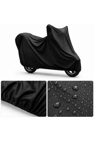 Motosiklet Ve Scooter Brandası 180x120 Cm Su Geçirmez Toz Güneş Yağmur Korumalı Koruyucu Örtü Siyah
