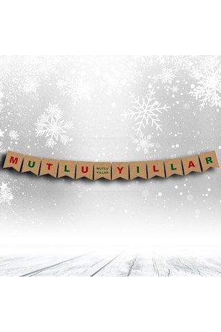 Mutlu Yıllar Kraft Karton Banner - 2,00 Mt