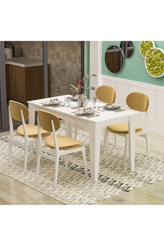 Şimal Yemek Masası 120x72 Beyaz