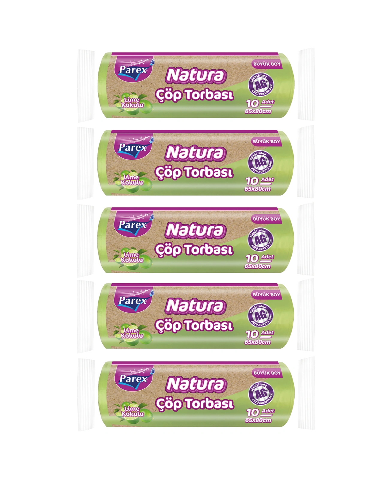 Natura 10'lu Çöp Torbası Büyük Boy 65 X 80 Cm Beşli Paket