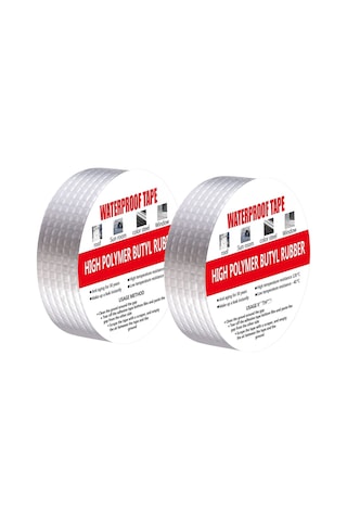 Vkemall Alüminyum Ağlı Butil Bant, Su Geçirmez, 1.0mm Kalınlık, 5cm X 5m, Sıcak Dayanıklı, Çok Yüzey Uyumlu, İngilizce Paket