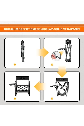 Kingcamp Ash Compact Katlanır Kamp Sandalyesi Black Siyah