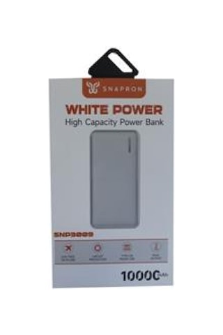 Snapmax Snp-3009 Beyaz 10.000 Mah Powerbank 2x Usb Çıkışlı 1 Type-c Ve 1 Micro Girişli Siyah