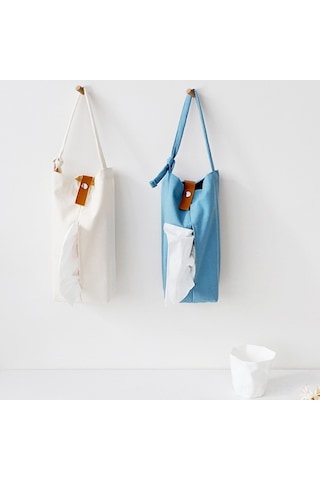 Besthome1 Mavi Kumaş Havlu Kutusu - Otomobil Salon İçin Askılı Desenli, Dayanıklı Kumaş, Özel Logo Tasarımı