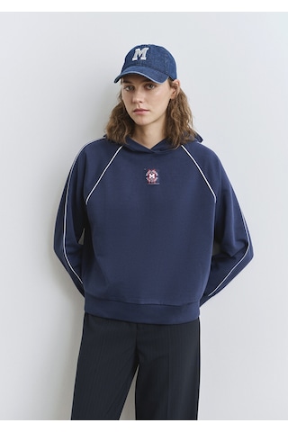 Mavi - Biye Detaylı Kapüşonlu Lacivert Sweatshirt 1s10362-87518 Lacivert