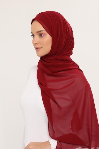 Altobeh Hazır Lüks Pratik Hijablı Şifon Şal Bordo