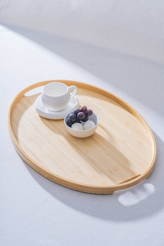 Acar Bambu Sunum Tepsi - 45 Cm Kahverengi