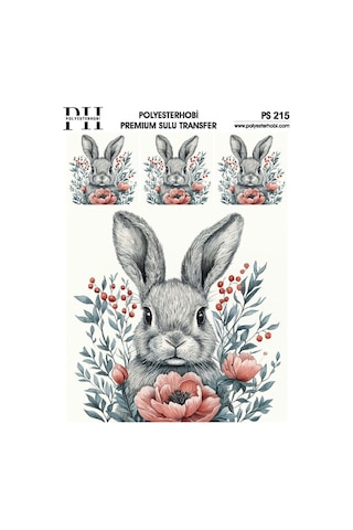Polyesterhobi Premium Sulu Transfer 25x35 Cm Tavşan Desenli Ps 215