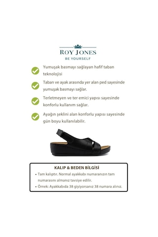 Roy Jones 1817 Siyah Comfort Casual Anatomik Rahat Kalıp Sandalet Siyah