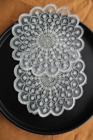 6 Adet Fransız Tarzı Modern Gümüş Nantes Bardak Altlığı Gümüş