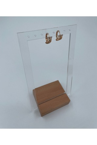 Xbaby Sıra Taşlı Çelik Halka Gold Küpe Gold