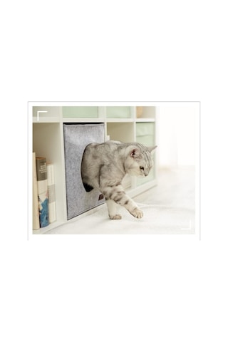 Kedi Evi Yuvası Keçe Açık Gri 3mm Kaliteli Keçe 32x32x32 Cm A5