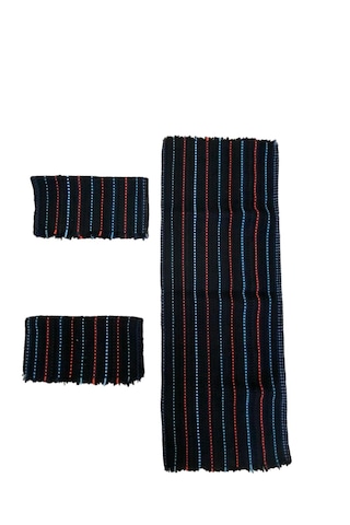 Oto Koltuk Serme Kilim 3 Lü Takım Kırmızı & Mavi Çizgili