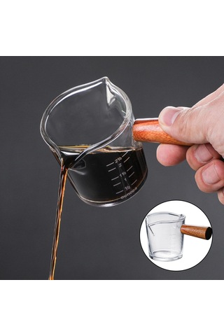 Suntek Barista Süt Barı Için Ahşap Saplı Şeffaf Çift B