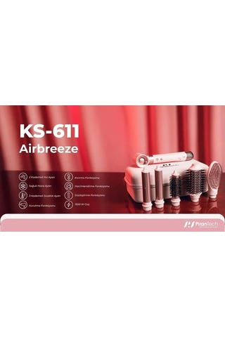 Ks-611 Airbreeze 6 Başlıklı Saç Şekillendirme Ve Kurutma Seti Bukle, Hacim, Hızlı Kurutma Diğer