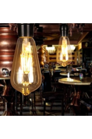 Edison St64 Flamanlı Rustik 4w Dekoratif Led Ampul 5'li Vintage