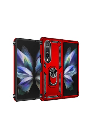 Samsung Uyumlu Galaxy Z Fold 4 Kılıf Zore Vega Kapak Kırmızı