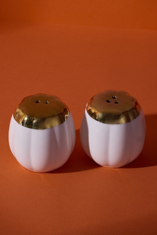 Kabak Porselen 2'li Tuzluk-karabiberlik Beyaz