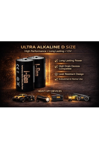 I-gen Lr20 Ultra Alkalin D Boy Pil 1.5v Büyük Boy Pil 10'lu Paket