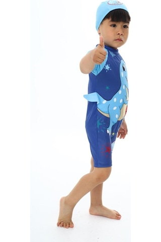 My Kids Wear Boneli Fermuarlı Erkek Çocuk Mayo Kiremit