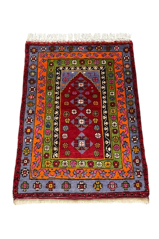 El Dokuma 1971 Koleksiyonluk 100x135 Kök Boya Selendi Halısı