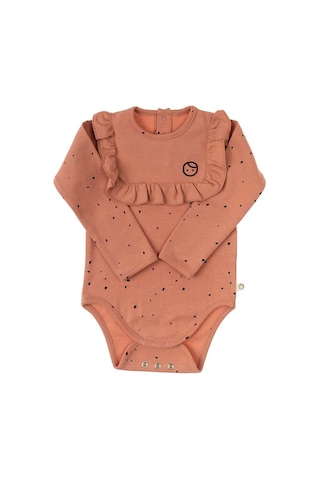 Uzun Kollu Fırfırlı Ayarlanabilir Çıtçıtlı Zıbın Cosmos Pembe Org Pembe Dots