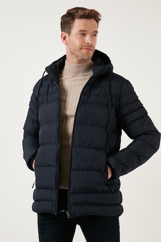 Buratti Su Itici Slim Fit Soğuğa Ve Rüzgara Dayanıklı Kapüşonlu Şişme Erkek Mont 649005 Lacivert