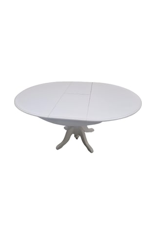 Masa Baba Ayak Ihlamur Ağacı  MDF Tabla, Parlak Krem Lake Boya 110 cm İtinalı paket kergo El Yapım