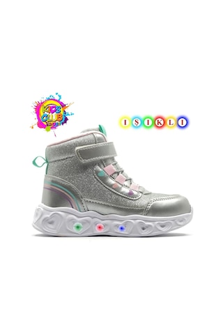 Cool Kids Ortopedik Işıklı Taban Kız Çocuk Bot Gümüş