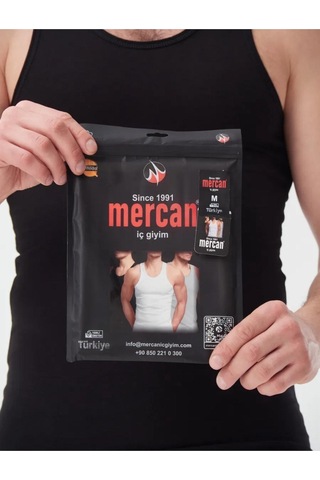 Mercan Erkek Modal Atlet 1 Kutu 6 Renk Çok Renkli