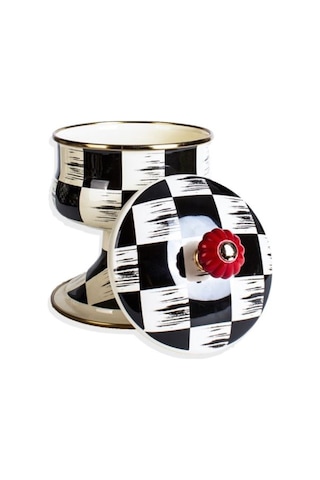 Acar Qualıta-kıng Kapaklı Emaye Şekerlik Dama Dekor Xap-21-0518