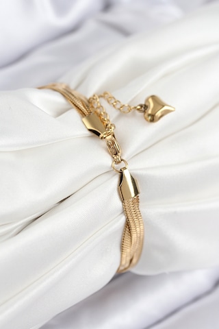 316l Çelik Örgü İtalyan Zincir Model Gold Renk Kadın Bileklik Çok Renkli