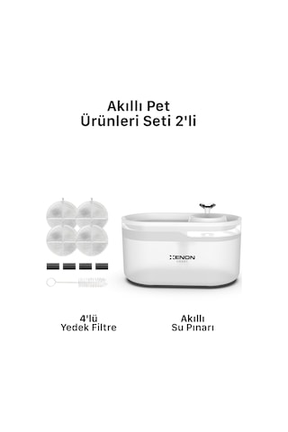 Akıllı Otomatik Kedi Su Pınarı Pet Çeşmesi Evcil Hayvan Sebili Ve 4 Adet Su Pınarı Filtresi 2'li Pet Ürünleri