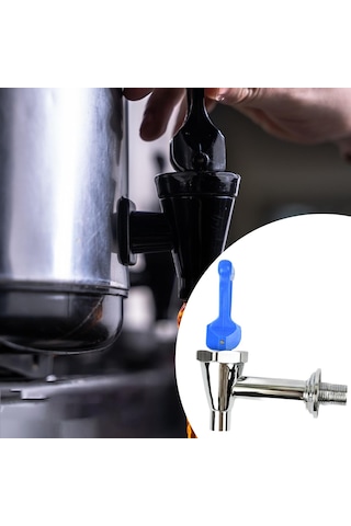 Homyl Kahve Sıcak İçecek Musluğu Paslanmaz Su Sebili Kova Cam Mavi