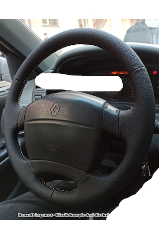 Renault Laguna 1 DERİSİ SÖKÜLEREK YAPILMAYA UYGUN Klasik Direksiyon kılıfı siyah dikiş