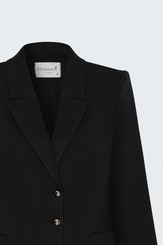 Sateen Klasik Ceket - Siyah-137971