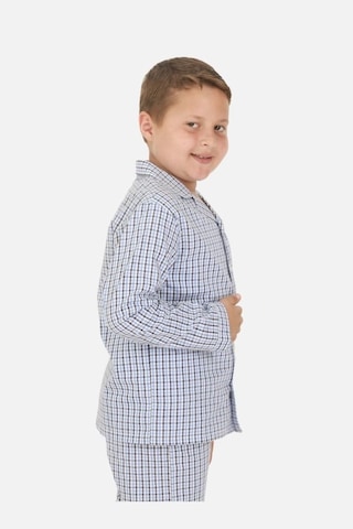The Nuba The Don Mavi-Lacivert Ekose Desenli Erkek Çocuk Pijama Takımı (2-